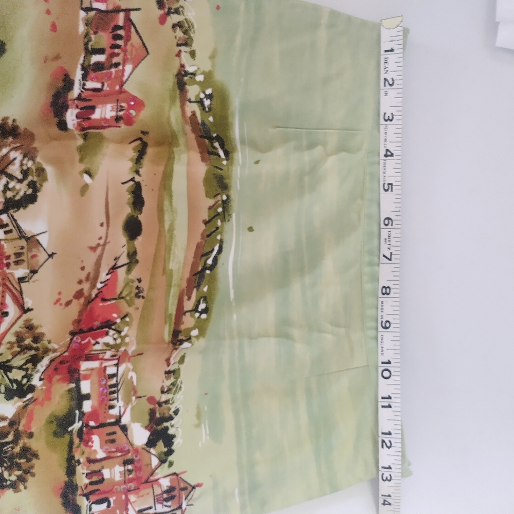 NEW YORK CITY DESIGN CO PETITE Green Arty Skirt size 2P - Picture 4 of 8